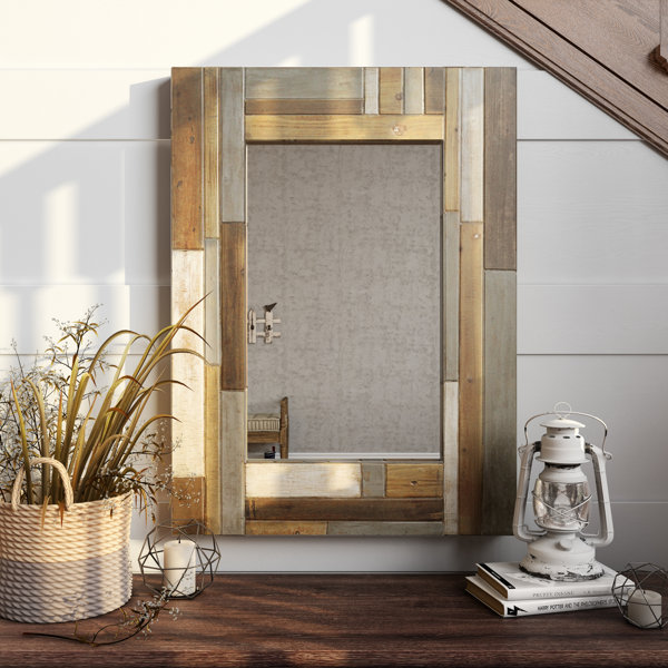 Gracie Oaks Pasko Rectangle Wood Wall Mirror & Reviews Wayfair